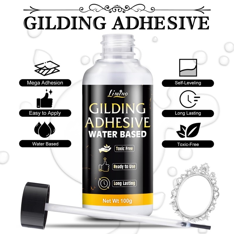 Gold Leaf Gilding Adhesive Kit - 3.5oz Water Based Adhesive