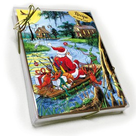 Louisiana Christmas Card with Recipe - Santa's Bayou Trek