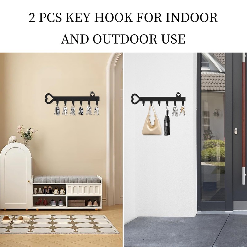 GENHH Pack of 2 Key Rack, Key Holder Wall in