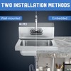 Profeeshaw Stainless Steel Sink Commercial Wall Mount Hand Washing Basin