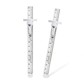 KEARING 6 Inch 15 cm Pocket Ruler Stainless Steel with Detachable Clips – Imperial & Metric Graduations, 2PCS, Perfect for Woodworking, Design, Engineering, and Office Supplies