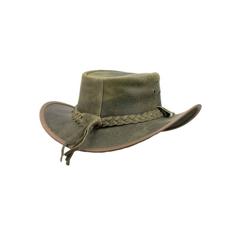 Black Jungle Bulat Leather Western Hat Australia Cowboy Hat, khaki