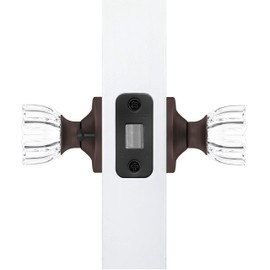 Privacy Vintage Fluted Crystal Door Knobs Venetian Bronze Round Rosette