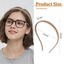 ACO-UINT 6 Pack No Pressure Headbands for Women, Sunglasses Headband for Glasses Wearers, Non Slip Thin Plastic Hair Bands with Teeth, Fashion Head Band for Women