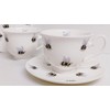 Rainbow Decors Bees 2 Tea Cups 2 Saucers Fine Bone