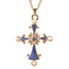 Sapphire and Pearl Lucky Cross Pendant