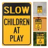 iplusmile 2Pcs Slow Down Children at Play Sign, Reflective Metal