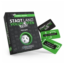 DENKRIESEN - Stadt Land Vollpfosten Levels - Football Edition - Home Game | 60 Cards | Ages 12+ | Approx. 30 min | 2-6 Players | Family Game | Travel Game | City Country River