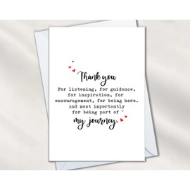 Thank You Cards for Teacher, Appreciation Card for Nurse, Therapist, Doctor, Coach, Doula, Midwife, Surgeon, Mentor, Professor, Wedding Guest Thanks Notes (Listening & Guidance)