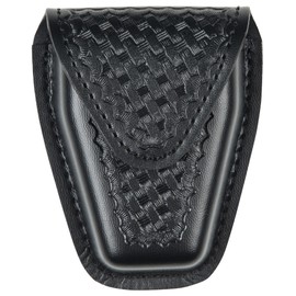 Bianchi 190-48HS: Handcuff Pouch Top Flap, STX Basket Weave, Black