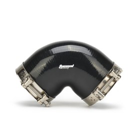 Tucool Racing 90 Degree Elbow Coupler Silicone Hose ID 5" with 2PCS T-Bolt Clamps (Black, 127mm (5"))