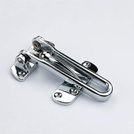 TOGU Solid Thicken Security Door Guard,Gate Latches Swing Bar Door Guard,Burglar-Proof Padlock Door Clasp for Home,Apartment,Hotel,Motel,Dormitory,Polished Chrome