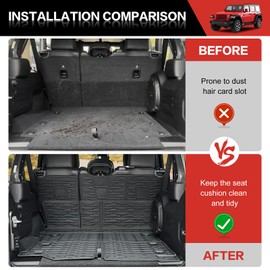 Utiiy Cargo Liner with Seat Back Cover Fit for 2018-2025 Jeep Wrangler JL Unlimited 4 Door 4X4, Cargo Mat TPE Seat Back Protector for 2024 Jeep Wrangler JL/JLU Accessories(Cargo Mat+ Backrest Mats)