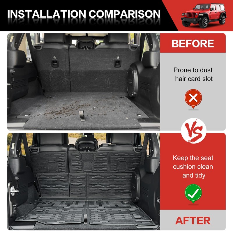 Utiiy Cargo Liner with Seat Back Cover Fit for 2018-2025
