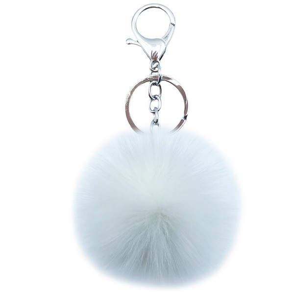 Unpafcxddyig Pom Pom Keychain Artificial Fox Fur Cute Fluffy Ball