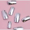 Silver Mirror Metallic Chrome Square Press-On Nails - 24 Pieces