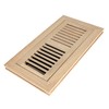 Hardwood White Oak Floor Register, Flush Mount with Frame, 4x10
