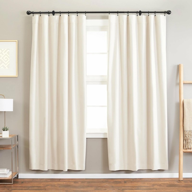 Tsnamay 2Pcs Double Curtain Rod Brackets Rod Holders,Black Retro Wall