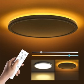 Matane Matane LED Ceiling Light Dimmable 24W, Ceiling Lamp with Remote Control Timeable, 2000K Night Light Warm, Panel 3000K-6500K for Bedroom Kid's room, Living Room, Bathroom, Kitchen Round White 11.8 Inch
