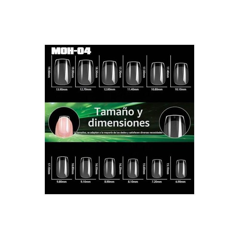 OBP Soft Gel Tips Para Uñas 240 Piezas Diferentes Modelos