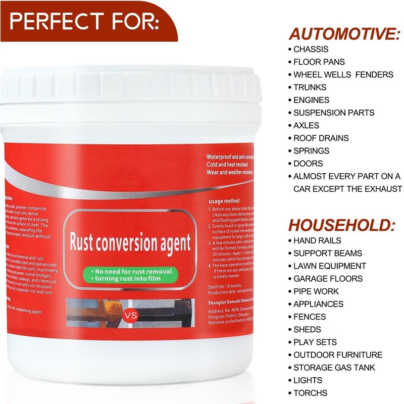winblot Rust Conversion Agent 300g, Multi-Functional Anti-Rust Paint, Water-Based Metallic