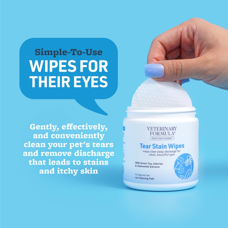 Veterinary Formula Smart Coat Complex Eye + Face Wipes for
