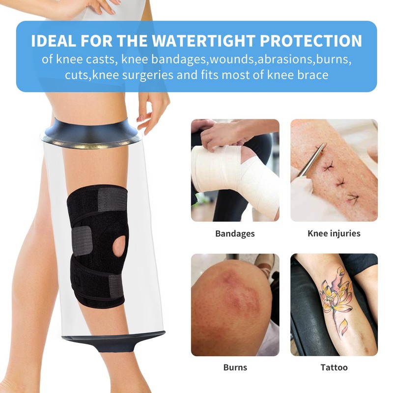 Knee Cast Cover for Shower Large Size, KT1180-L Waterproof Knee