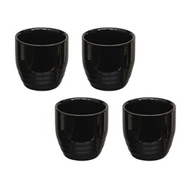 Happy Sales HSSCP-BLK4, Set of 4 Black Porcelain Sake cups 1.5 oz