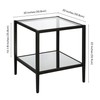 Henn&Hart 20" Wide Square Side Table with Mirror Shelf in
