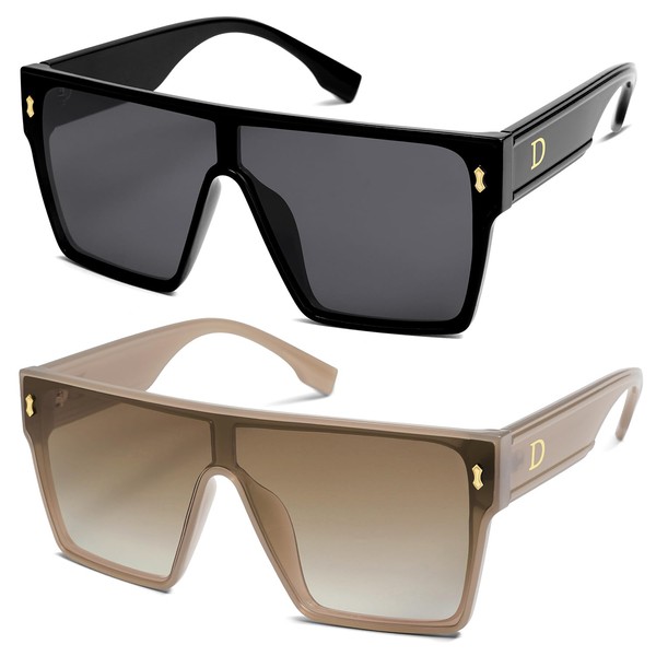 Allarallvr Oversized Trendy Square Sunglasses For Women Men Rectangle Fashion