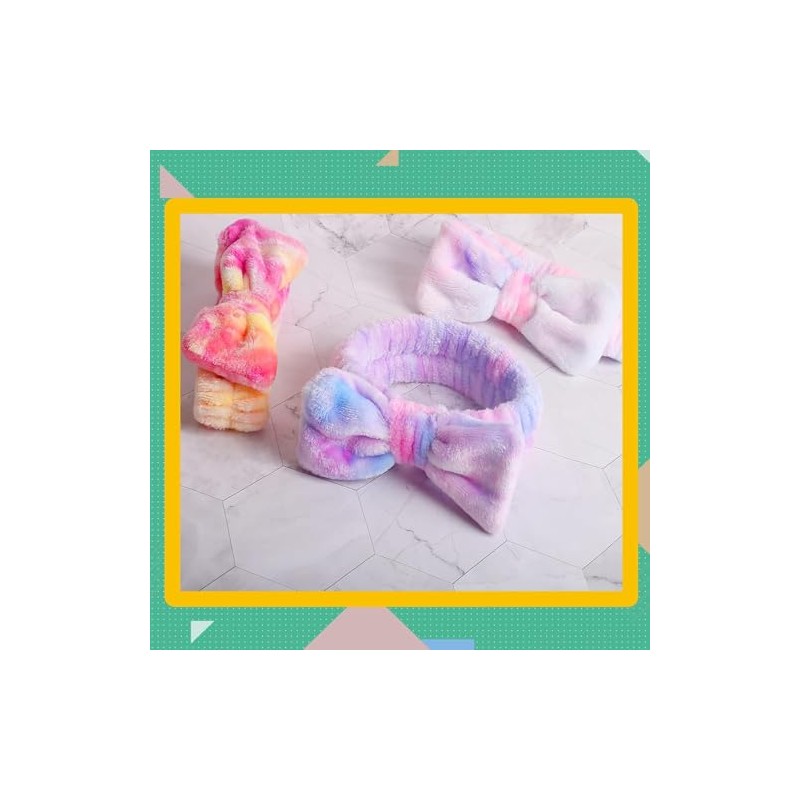 3 diademas de microfibra Triko con moño tie dye desmontable