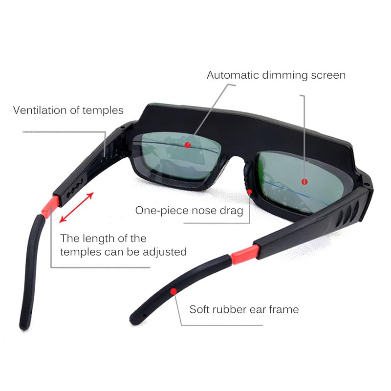 Auto Darkening Welding Goggles, Solar Welding Glasses Adjustable Comfort Welding