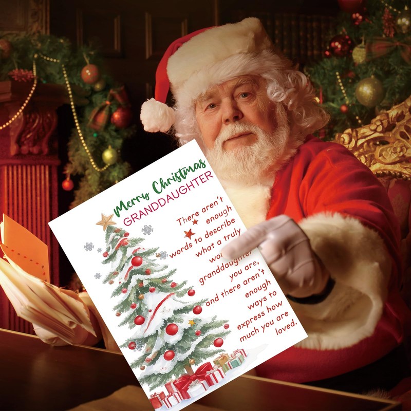OJsensai Funny Christmas Card for Granddaughter