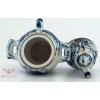 Gzhel Blue White & Gold Porcelain Samovar Teapot Figurine collectible
