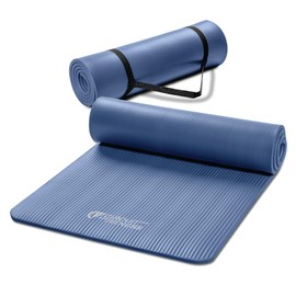 Circuit Fitness by Marcy 1/2-inch (12mm) Extra Thick Multi-Purpose Exercise Yoga Mat with Carrying Strap - Sapphire Blue