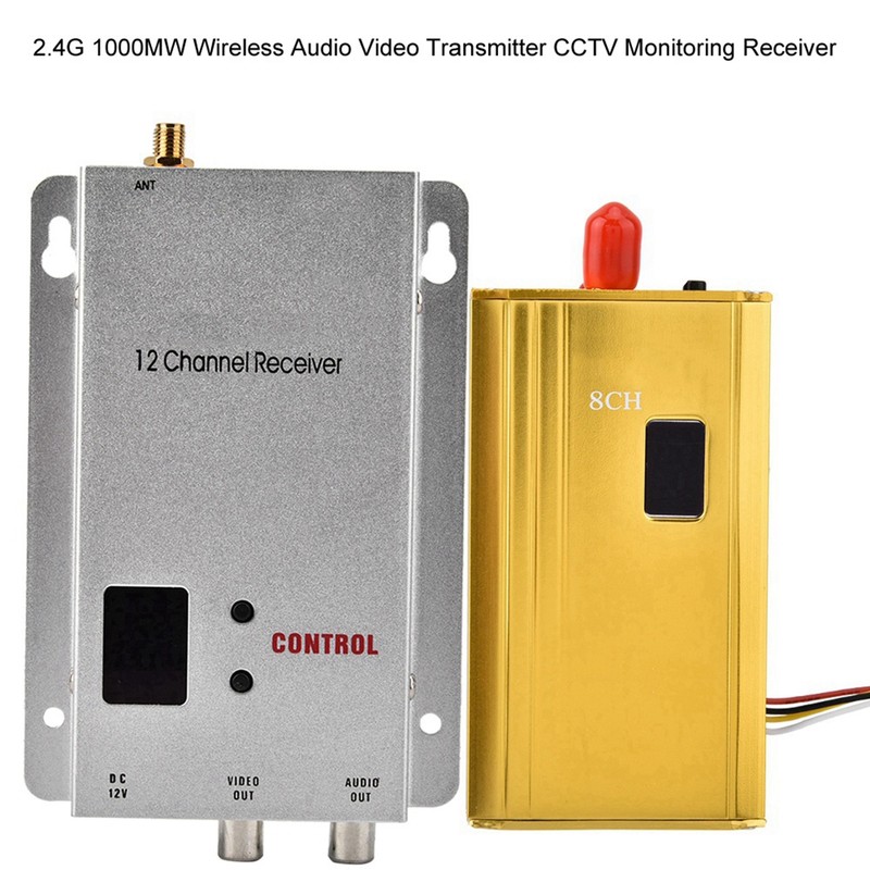 1.2G 1.5W Wireless Audio Video Transceiver CCTV Monitoring Transmitter &amp;
