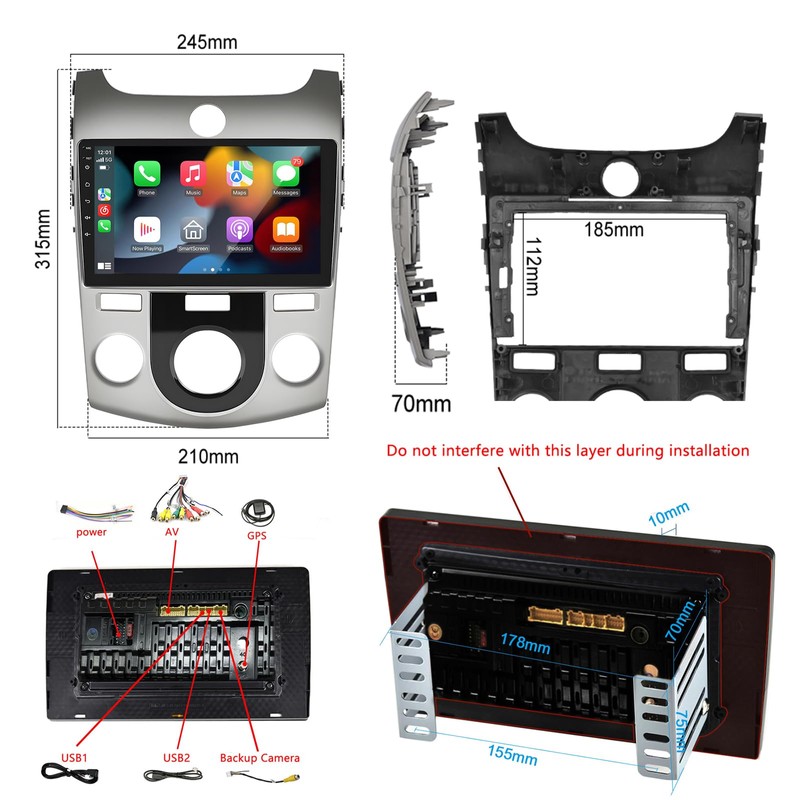 Podofo Car Radio Stereo for Kia Forte 2009 2010 2011
