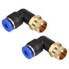 PATIKIL 1/8" Push to Connect Fitting 2 Pack PT Male