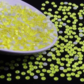 Beadsland Hotfix Rhinestones, 1440pcs Hot Fix Crystal Neon Rhinestones for Crafts Clothes DIY Decoration, Neon Yellow, SS16, 3.8-4.0mm