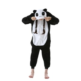 SimZoo Kids Animal Pajamas, 3-13 Years Boy and Girls Red Tears Panda Cosplay Costume Sleepwear, One-Piece Unisex Homewear