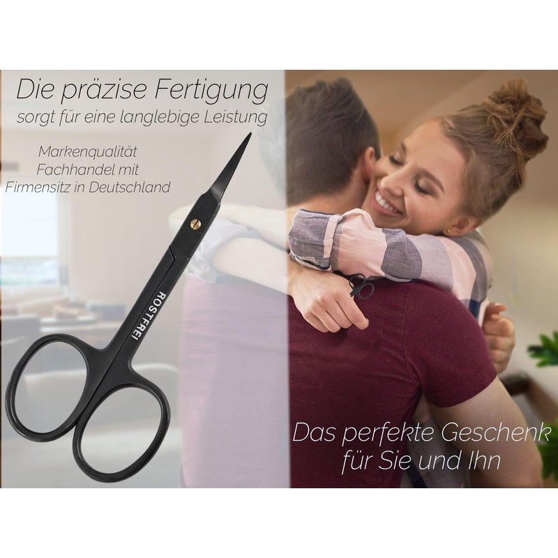 Cuticle Scissors Black with Tower Tip - Stainless Steel -