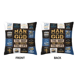 Christian Gifts for Men, Religious Gifts for Men, Best Christian Gifts for Dad, Baptism Gifts for Man, Mens Catholic Gifts, Spiritual Gift, Catholic Gifts for Man Christian Throw Pillow Cover 18x18