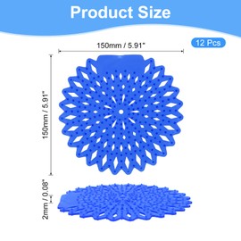 sourcing map 12Pcs Urinal Screen Deodorizer, Anti-Splash Scented Urinal Cakes Odor Protection Urinal Mats Toilets and Bathroom, Blue