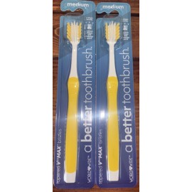 World Wide A Better Toothbrush Medium Yellow Toothbrushes Lot Of 2