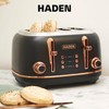 HADEN Heritage 4-Slice Toaster with Extra Wide Slots, 1500-Watt, Black