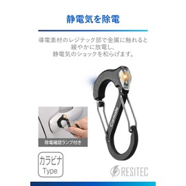 Carmate DZ580 Car Key Case, Key Holder, Resitech [Static Electricity Removal] Carabiner S