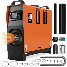 8KW 12V Diesel Heater All in One, Portable Parking Heater, Diesel Air Heater with 5L/1.3Gal Fuel Tank, Suit Work at Altitude 9842ft, Remote and LCD Control Heating (8kW Vertical)