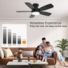 JSAITEE Ceiling Fans with Lights, 42 Inch Low Profile Ceiling