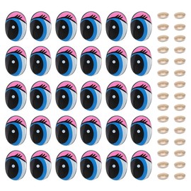 OHAOLYLE 30 Pcs Cartoon Moving Eyes Plastic Safety Eyes Cartoon Big Eye Lashes Plastic Decoration for DIY Scrapbooking Crafts