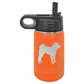 Akita Dog Insulated Water Bottle | Stainless Steel | Akita Dog Lover | Akita Gifts (12 oz, Orange)